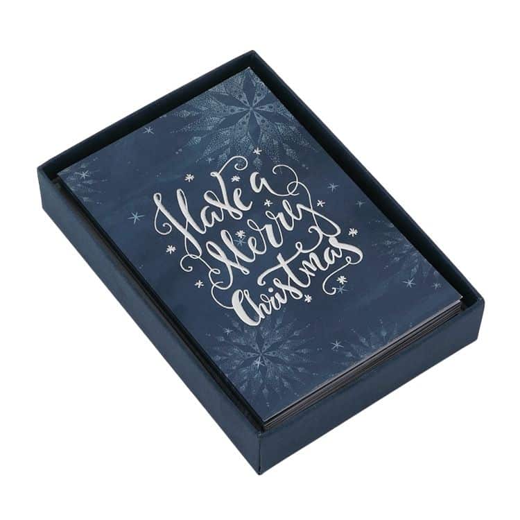 Silver Foil Merry Christmas Greeting Cards printing — custom card printing