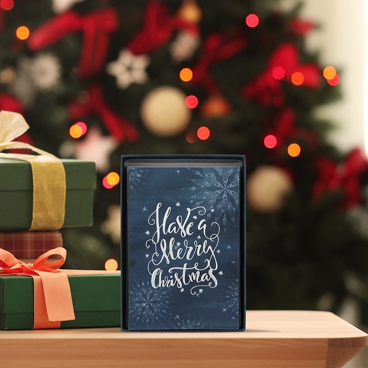 Silver Foil Merry Christmas Greeting Cards printing view 2