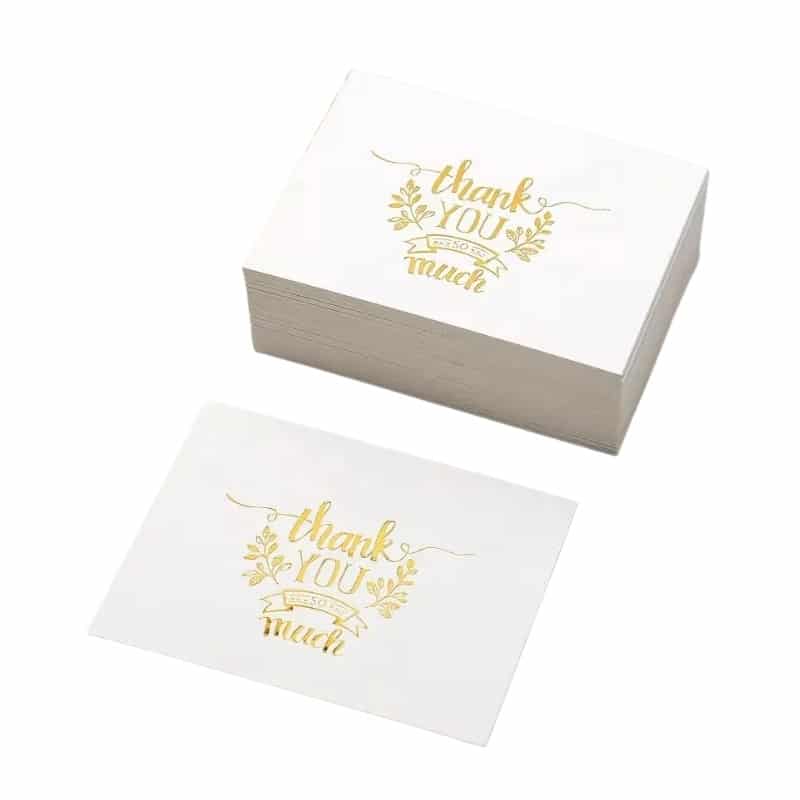 Thank you card with gold envelope view 2