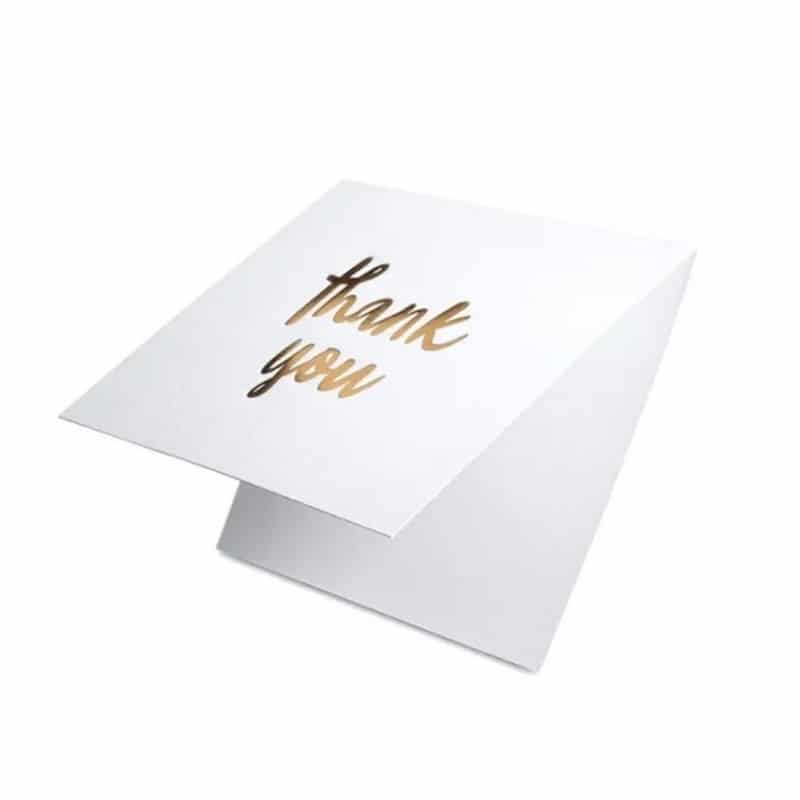 Thank you card with gold envelope view 4
