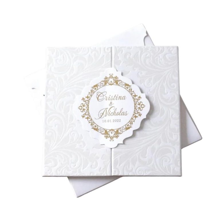 Wedding white pearl cardboard custom anniversary card — custom card printing