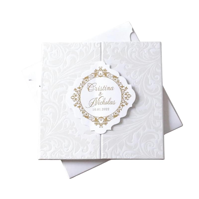Wedding white pearl cardboard custom invitation card — custom card printing