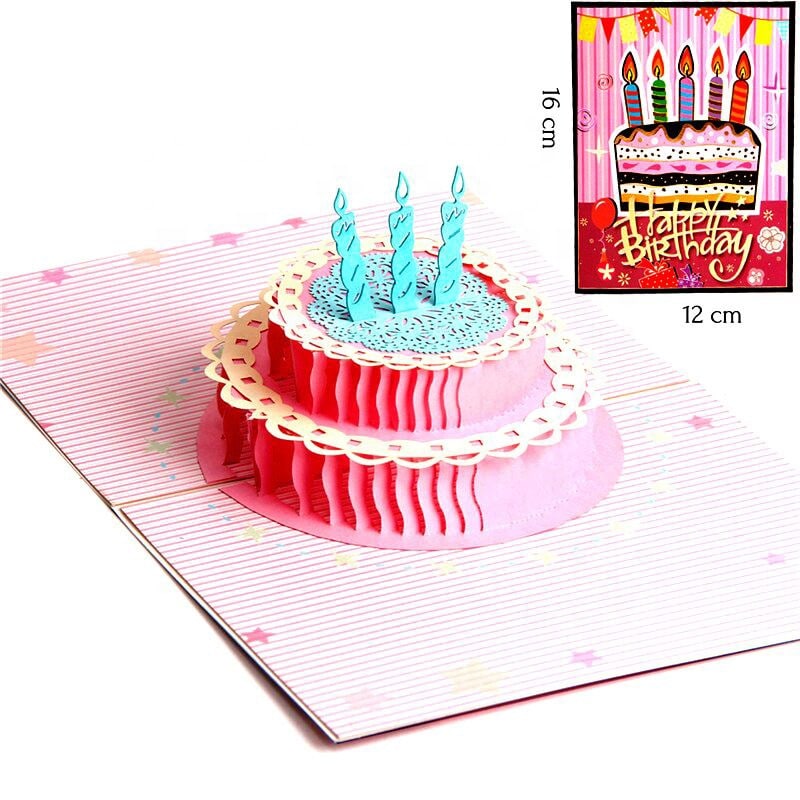 Wholesale golden happy birthday card view 2