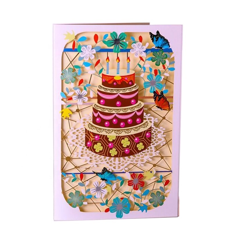 cake 3D Funny Birthday Greeting Pop Up card — custom card printing