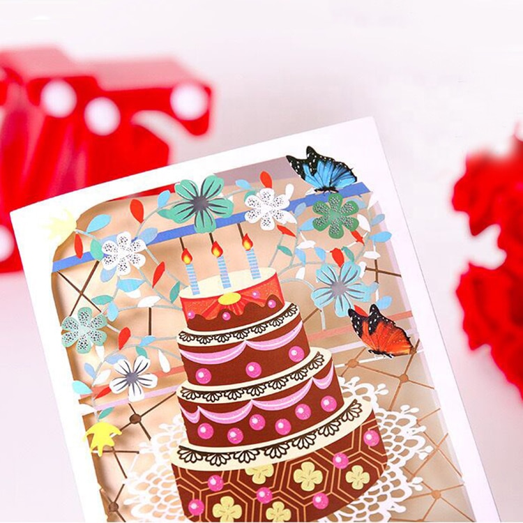 cake 3D Funny Birthday Greeting Pop Up card view 2