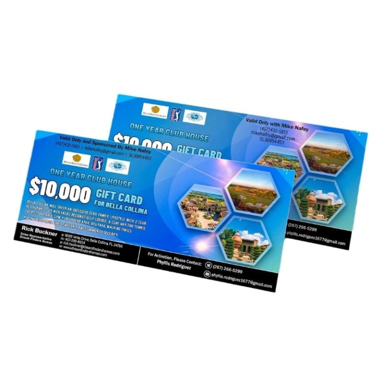 custom gift certificates — custom card printing