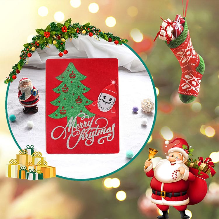 custom laser cut Christmas Greeting Card view 2