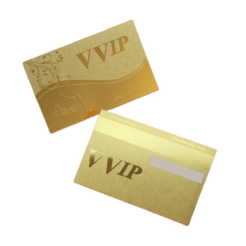 gold plastic business card — custom card printing