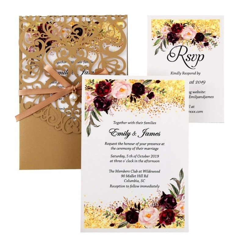laser cut wedding invitations view 3