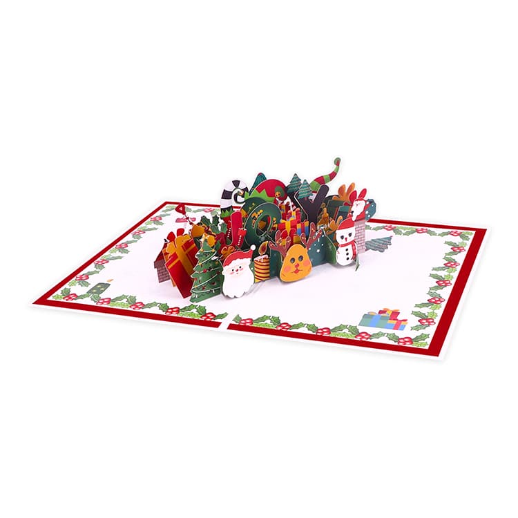 merry christmas 3d pop up cards for gift — custom card printing