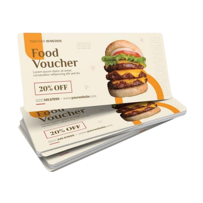restaurant vouchers — custom card printing
