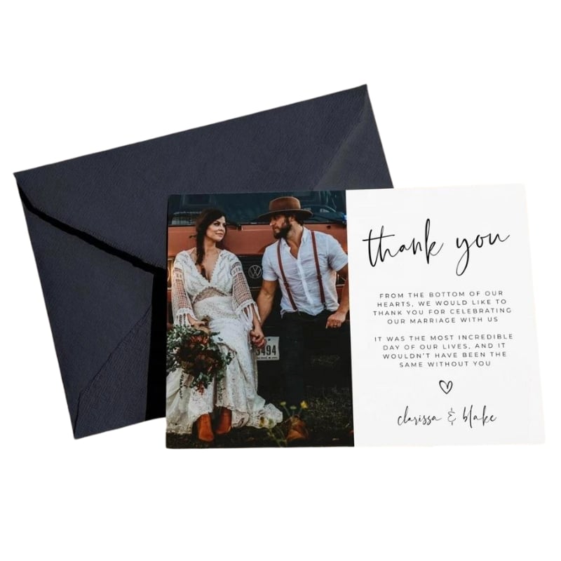 wedding thank you cards with photo — custom card printing