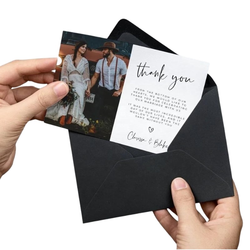 wedding thank you cards with photo view 3