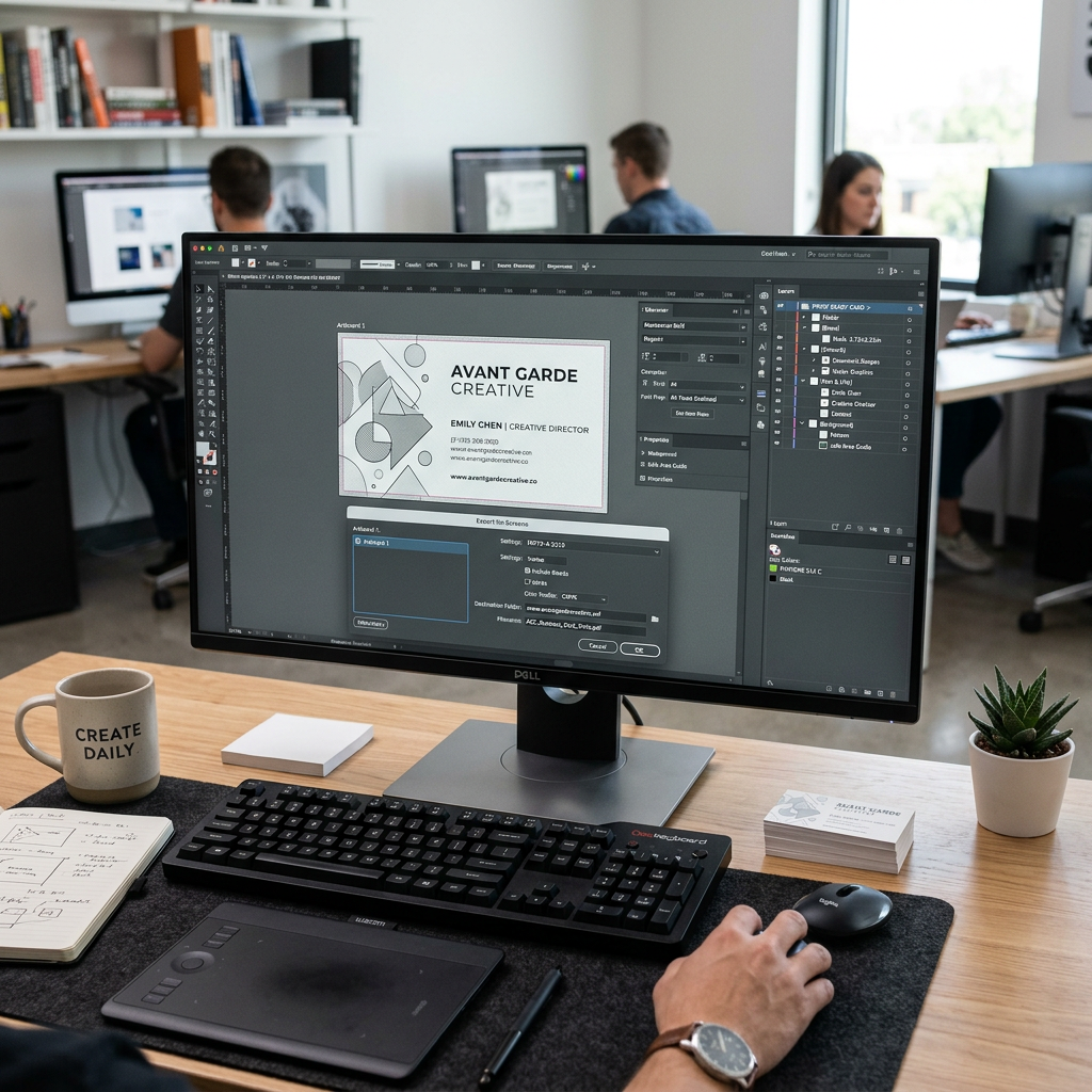 Print-ready card file setup with organized layers and PDF export