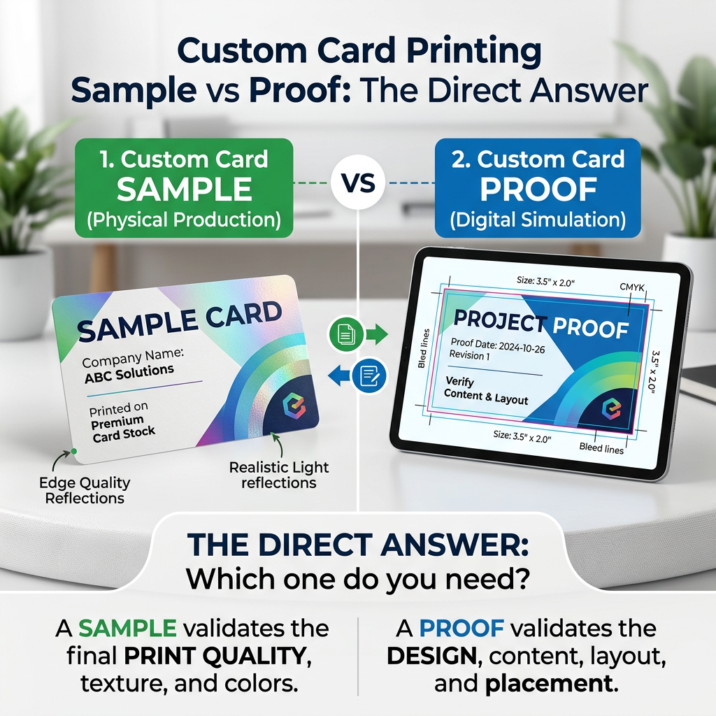 Custom Card Printing Sample vs Proof: The Direct Answer