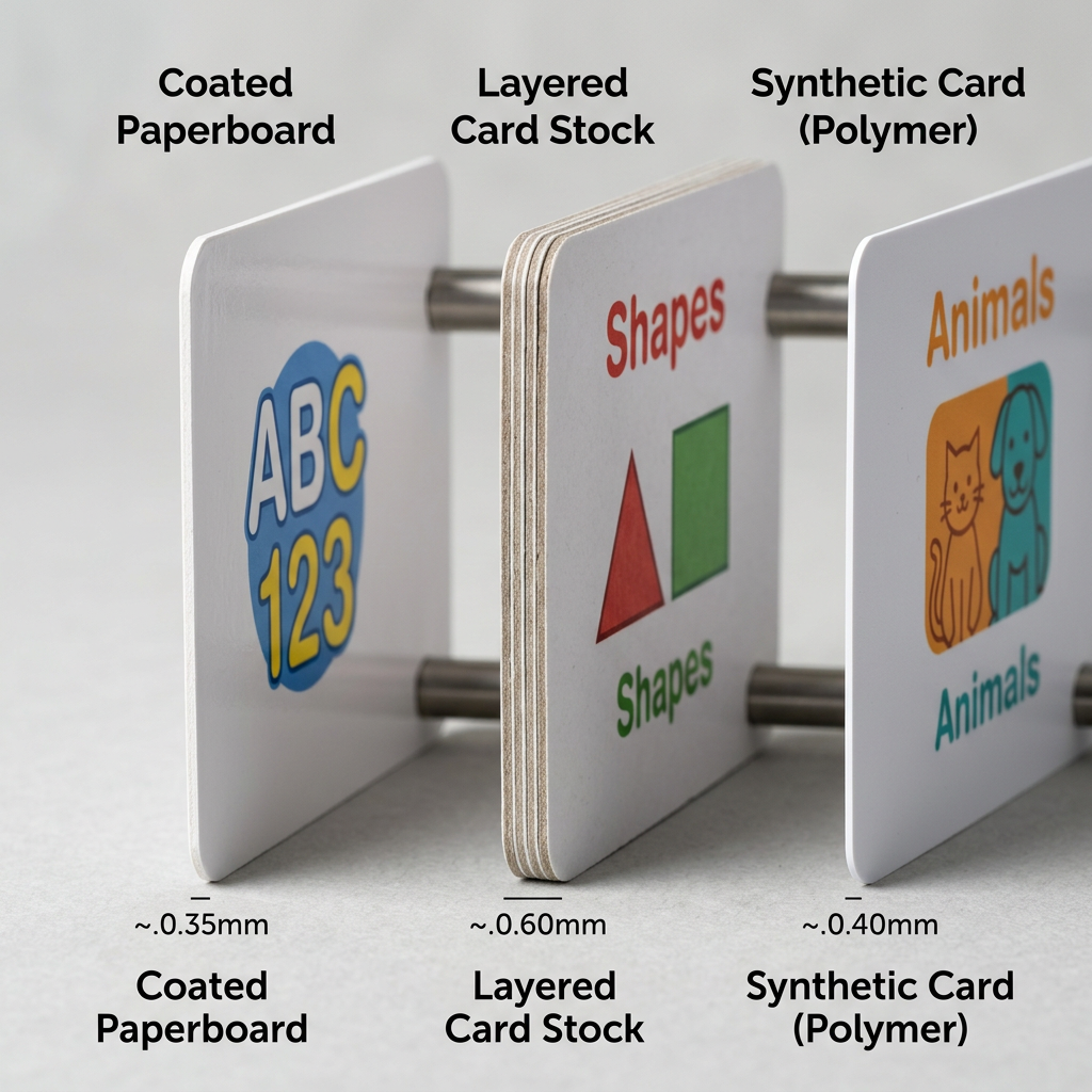 Comparison of materials used for custom flash cards