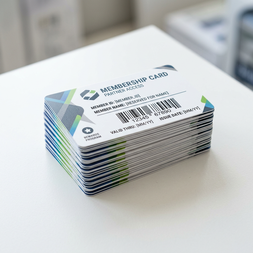 Printed paper membership card samples
