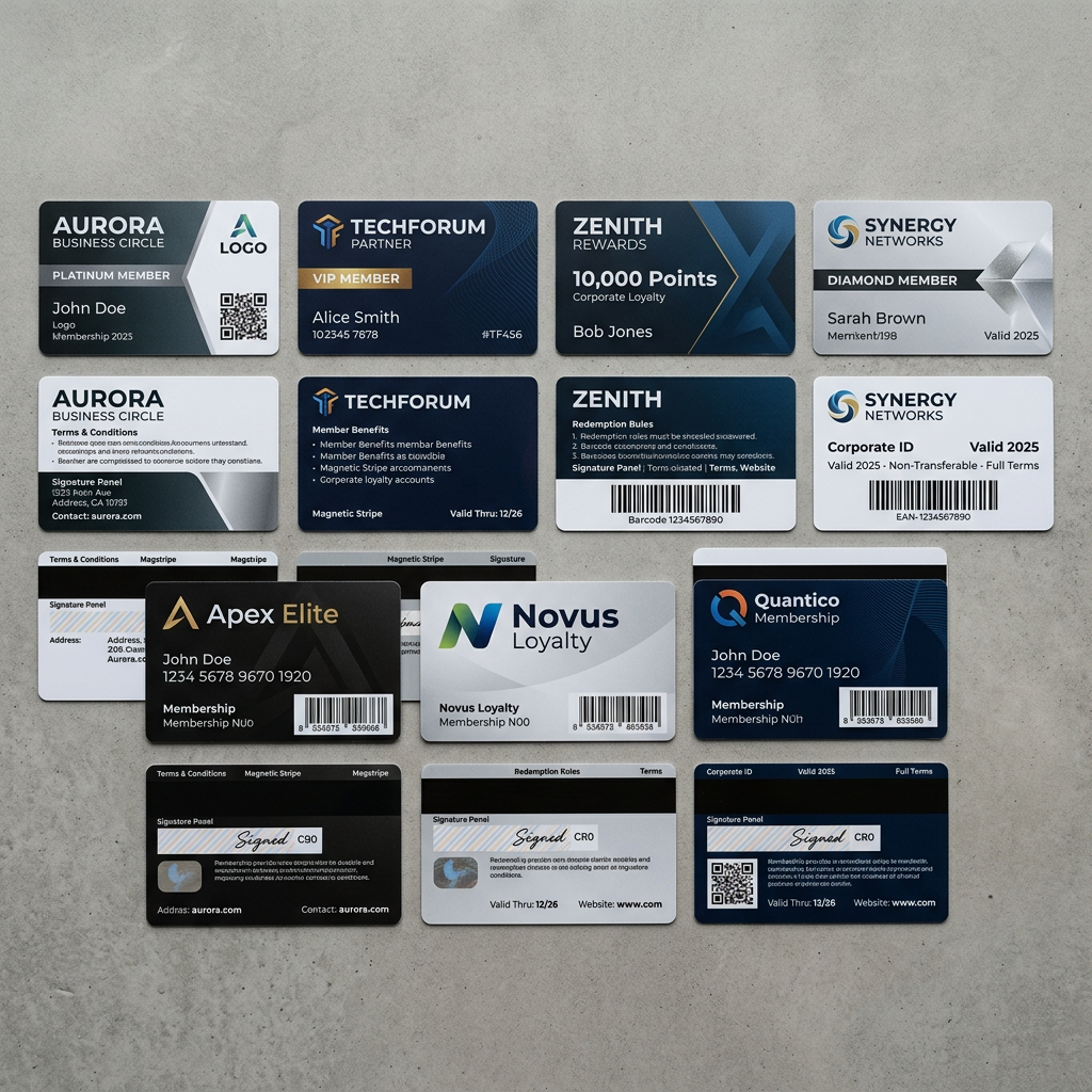 Printed PVC membership cards and loyalty cards