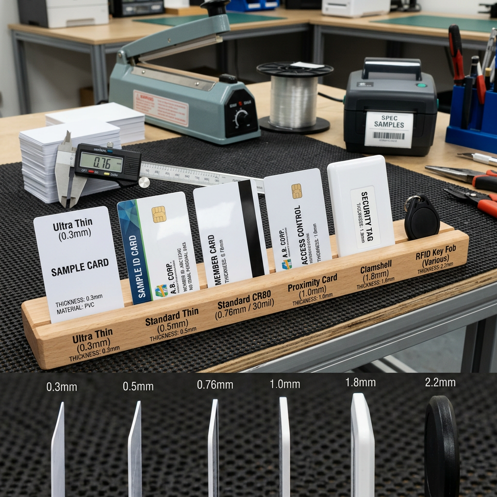 PVC card thickness and specification samples