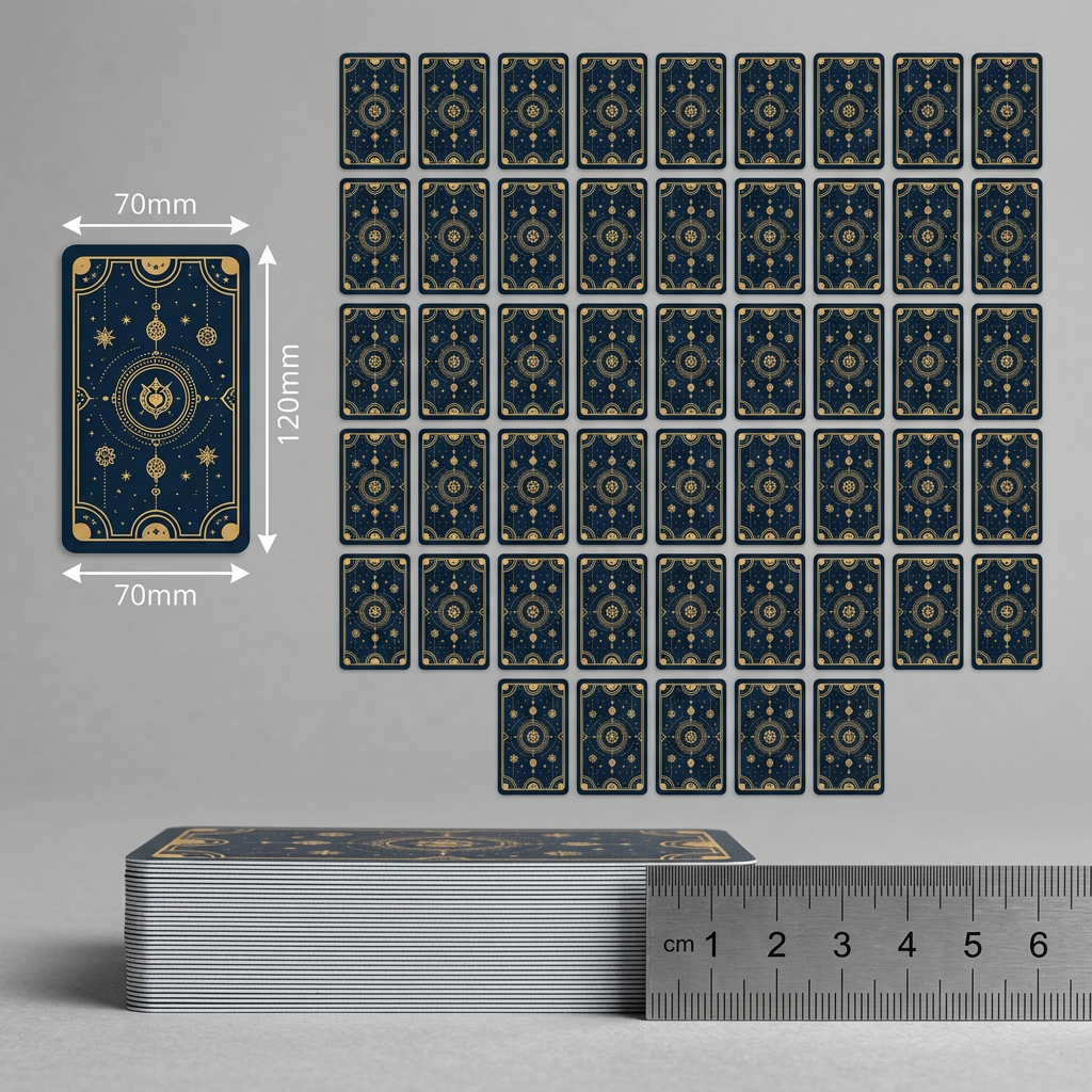 Tarot deck size, rounded corners, and thickness specifications