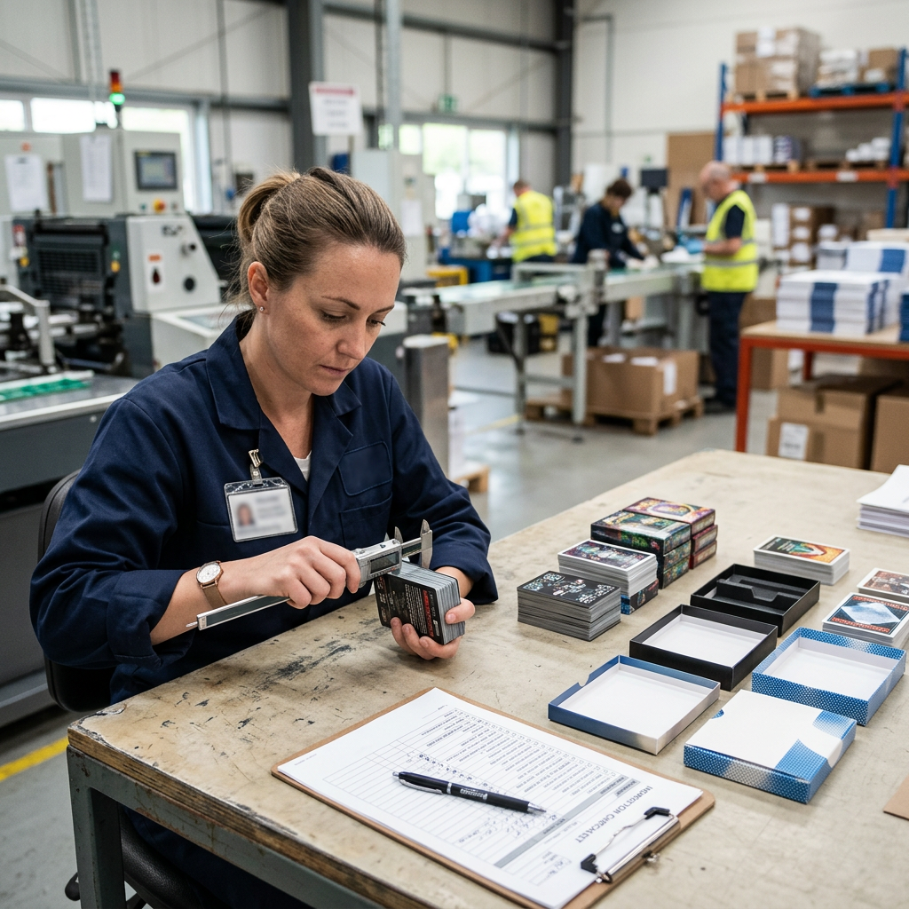 Quality control inspection of printed card game decks