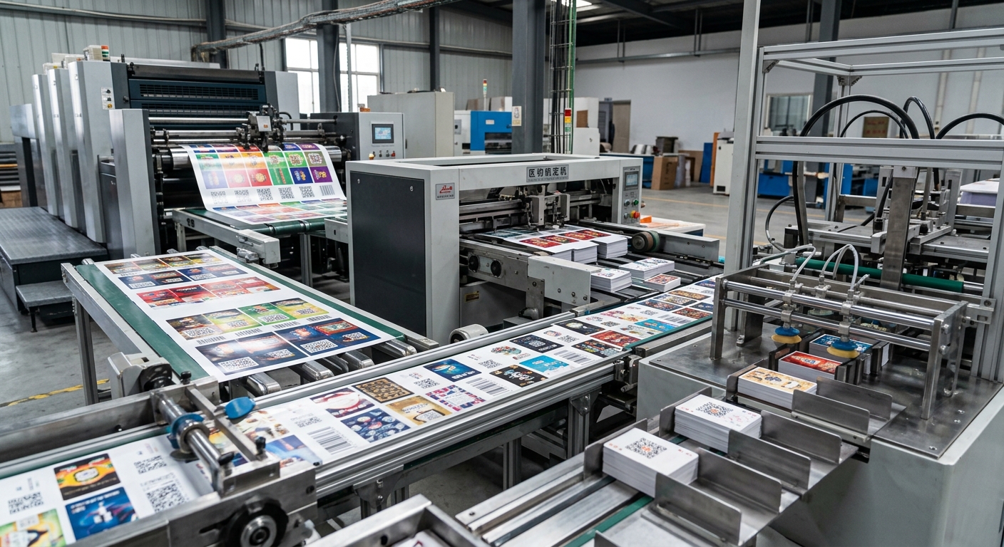 Production line printing and finishing custom coded card decks