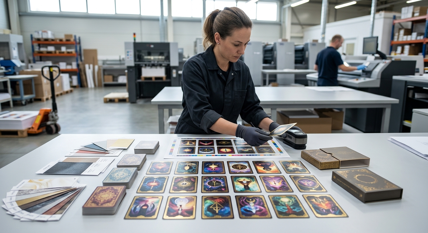 Physical oracle card sample review before bulk production