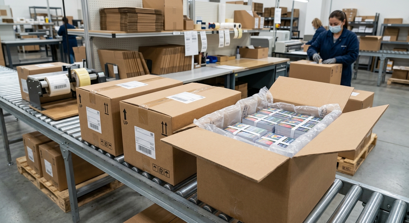 Export packaging for bulk promotional card orders
